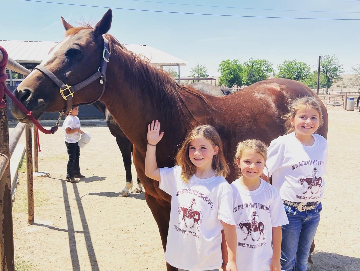 Girls with horse at Horse Camp